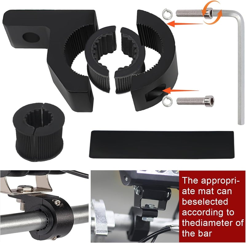 UFsenten led Driving Lights Clamp Mount Set 4PCS for 0.75", 1", 1.25" Bullbar Roof Rack Roll Cage Horizontal Bar Aluminum Alloy Clamp Mounting Kit for Motorcycle Jeep SUV Truck ATV UTV - Image 4